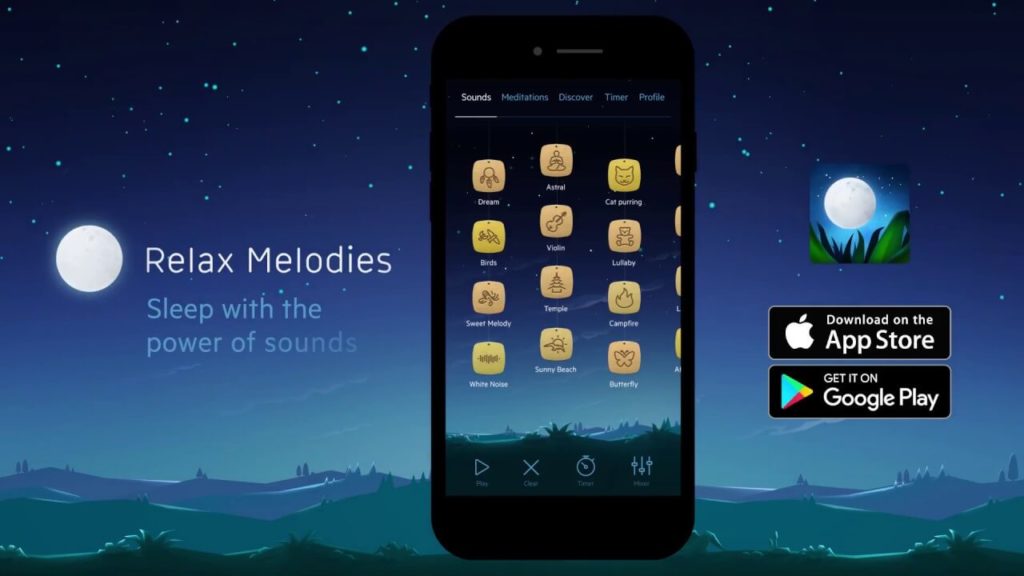 application relax melodies pour dormir avec le son